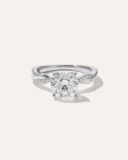 Lab Grown Diamond Round Twisted Engagement Ring - 2.5ct - 4 / Yellow Gold