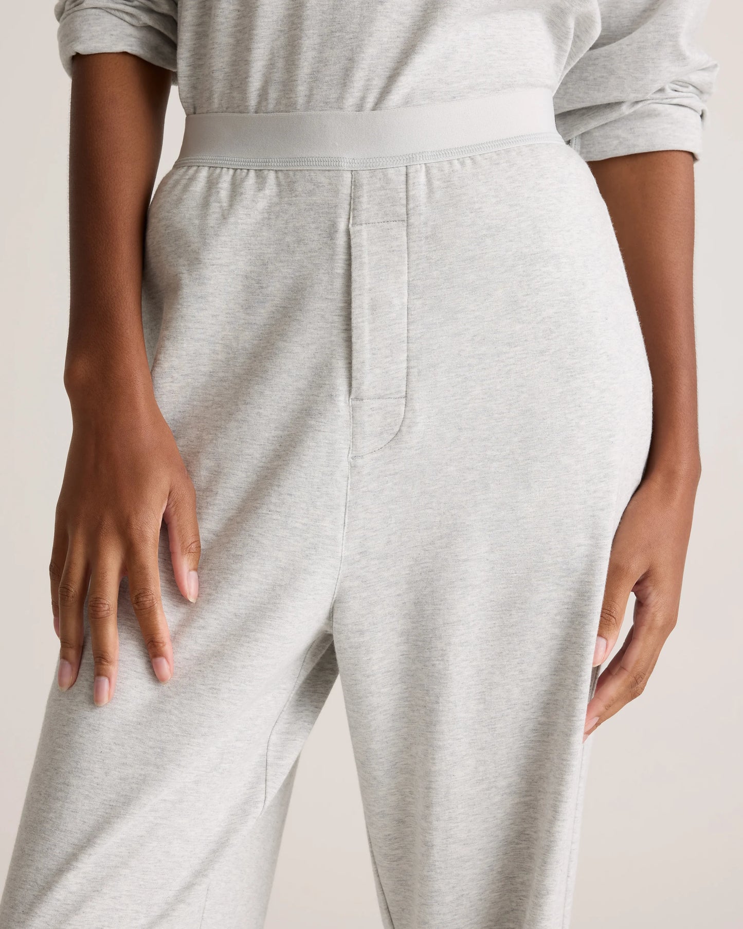 Dream Lounge Oversized Long Sleeve Pajama Set - XS / Light Heather Grey