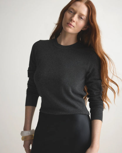 Lightweight Cotton Cashmere Crew Sweater - XS / Mountain Spring Blue