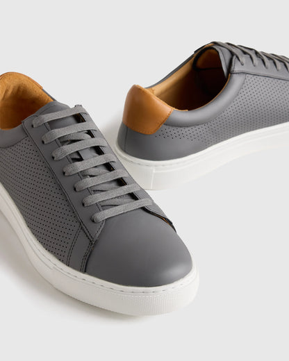 Italian Leather Everyday Sneaker - 7 / Black/Black
