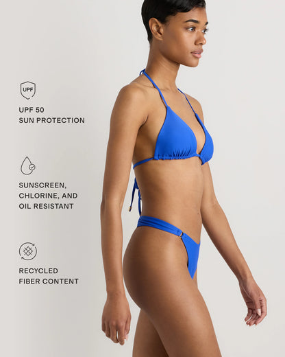 Italian Triangle Bikini Top - XS / Electric Blue Floral
