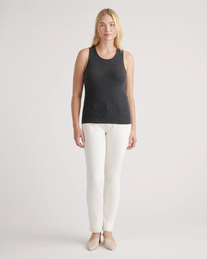 Featherweight Cashmere Ribbed Tank - XS / Charcoal