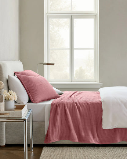 Organic Ribbed Cotton Coverlet - Twin / Toffee