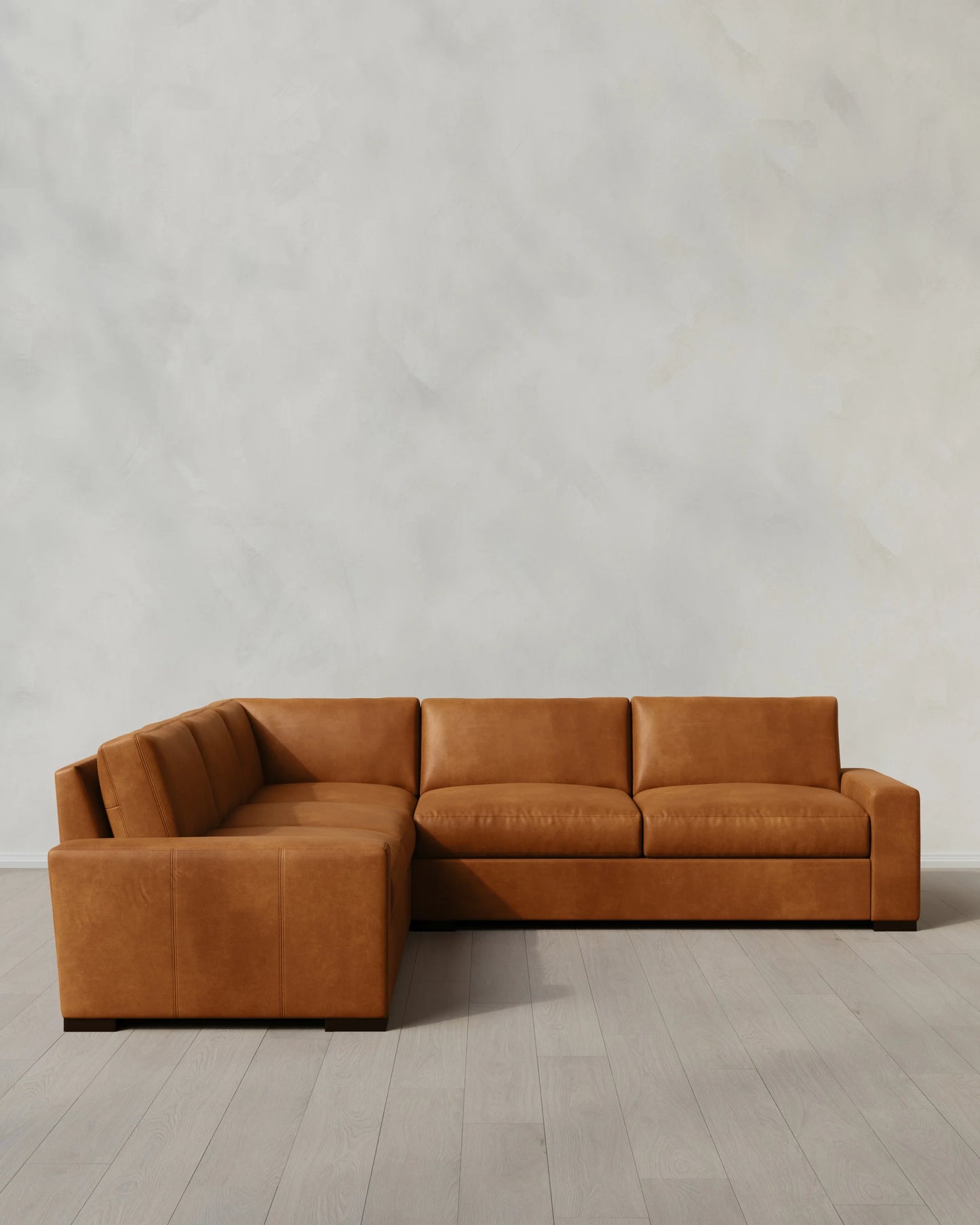 Stillman L Sectional in Leather - 116x116 / Auburn