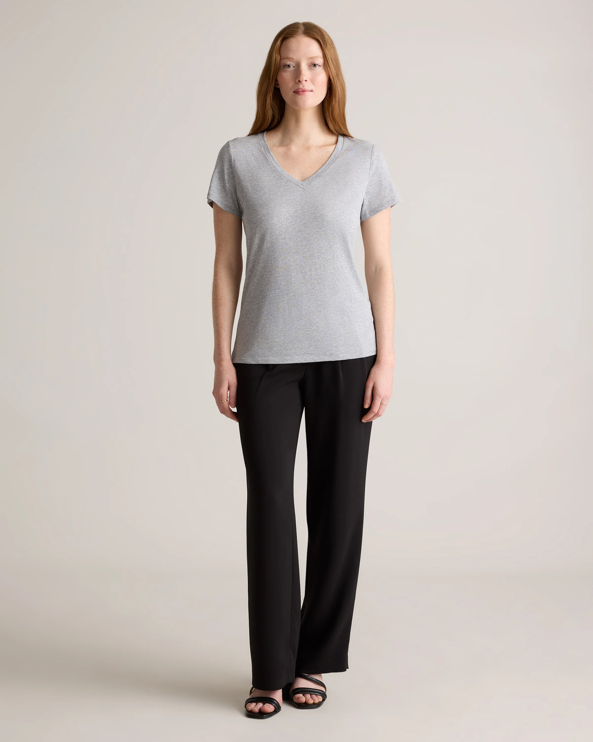 Cotton Modal V-Neck Tee - XS / Navy