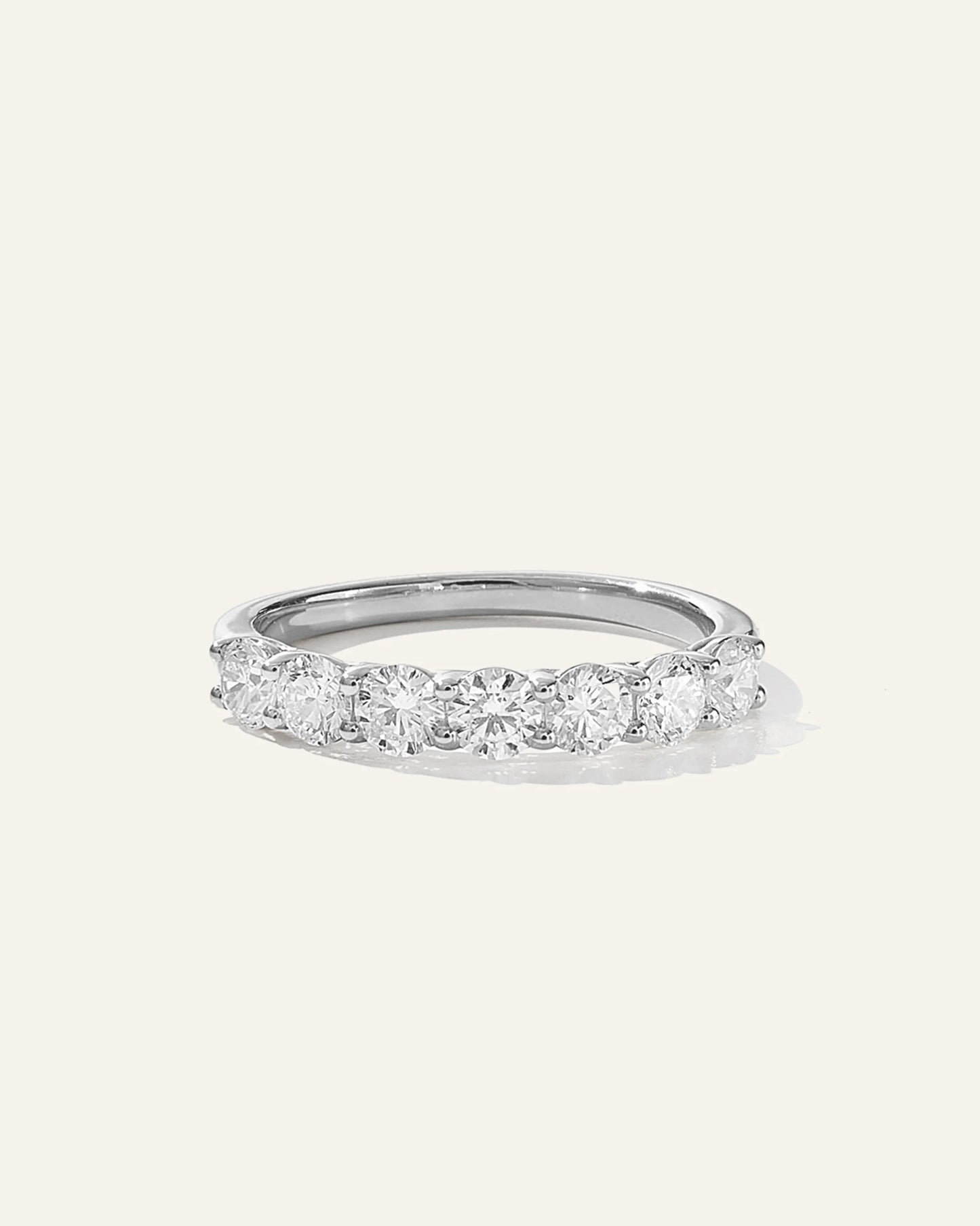 Lab Grown Diamond Round Seven Stone Band - 4 / Yellow Gold