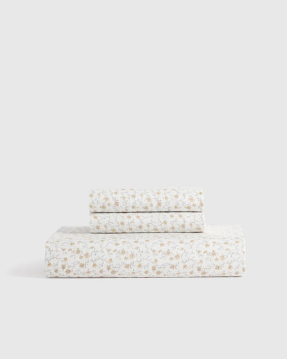 Organic Crisp Percale Fitted Sheet Set - Twin / Espresso