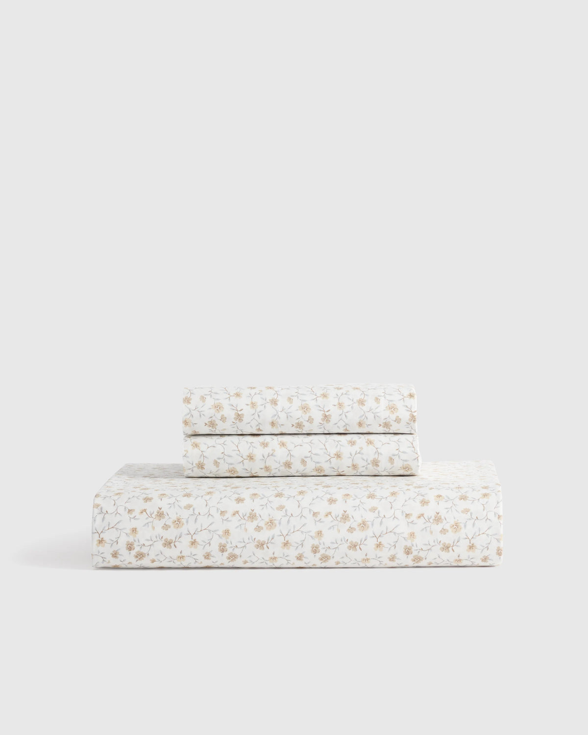 Organic Crisp Percale Floral Fitted Sheet Set - Twin / Toffee Florette
