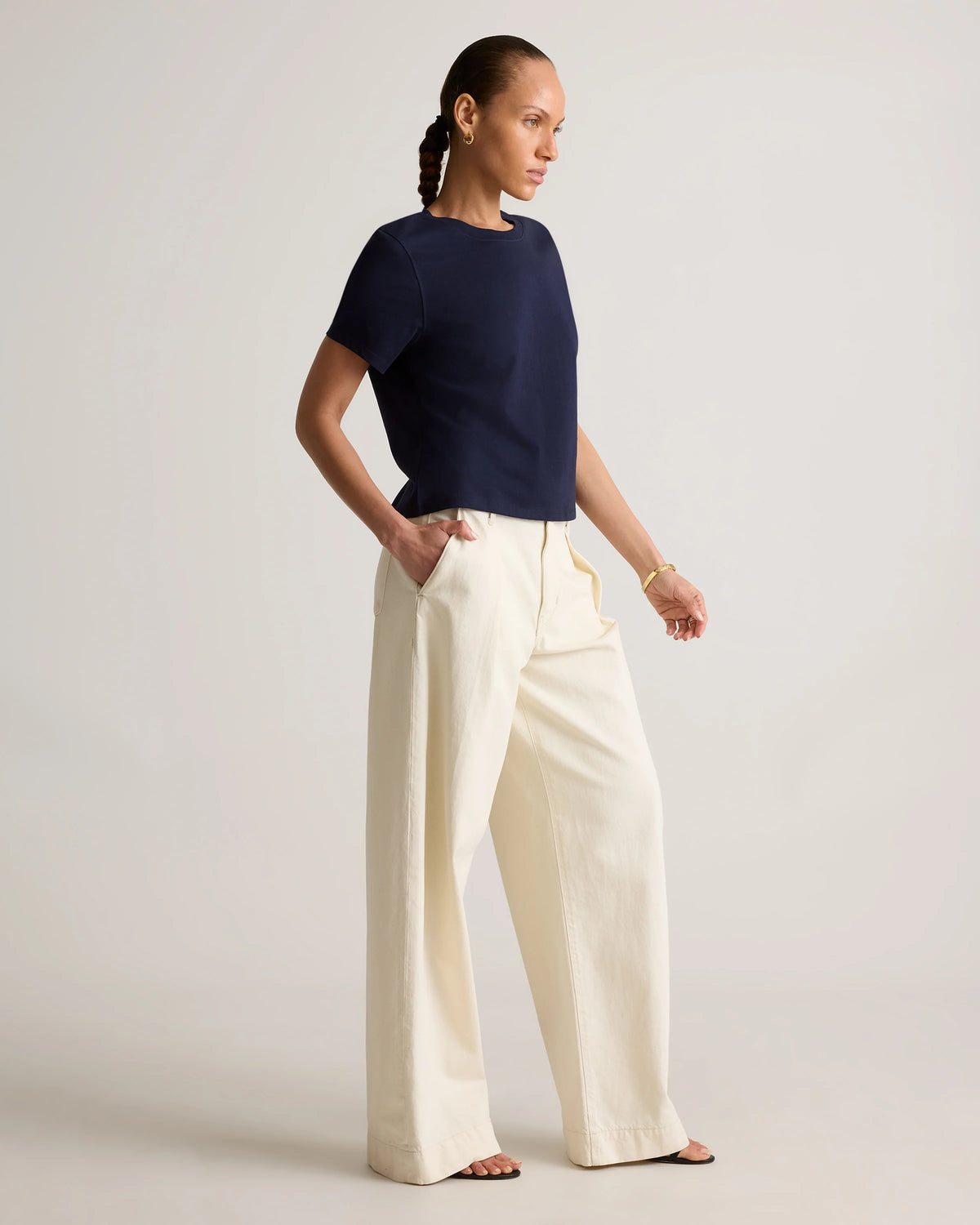 100% Organic Cotton Boxy Crewneck Tee (3-Pack) - XS / Deep Navy