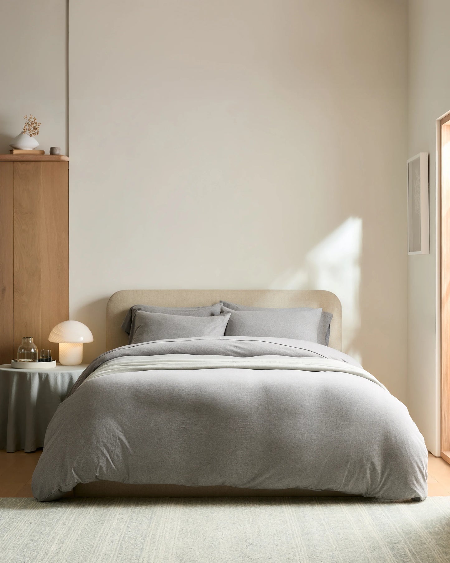 Organic Jersey Duvet Cover Set - Twin / Light Blue