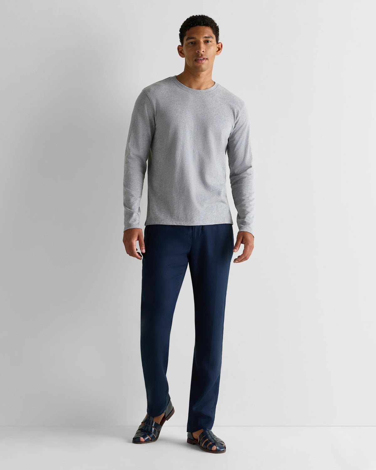100% Organic Cotton Slub Long Sleeve Tee - S / Classic White