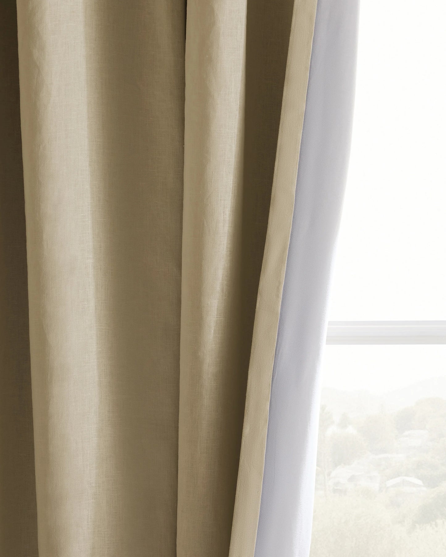 European Linen Room Darkening Curtain - Single Panel - 48x84 / White