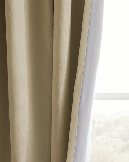 European Linen Room Darkening Curtain - Single Panel - 48x84 / White