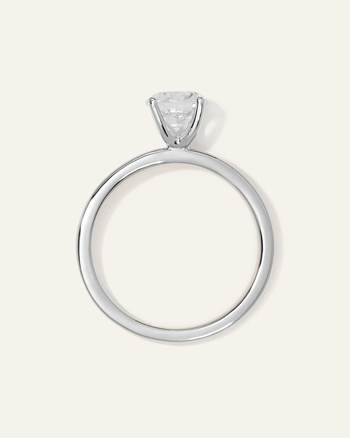 Lab Grown Diamond Round Comfort Fit Engagement Ring - 1ct - 4 / Yellow Gold
