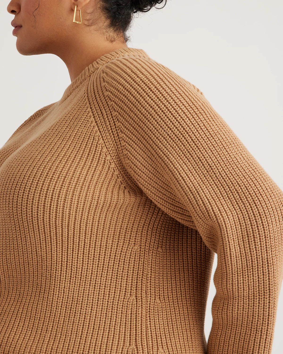 100% Organic Cotton Fisherman Crew Sweater - 1X / Blue Sapphire