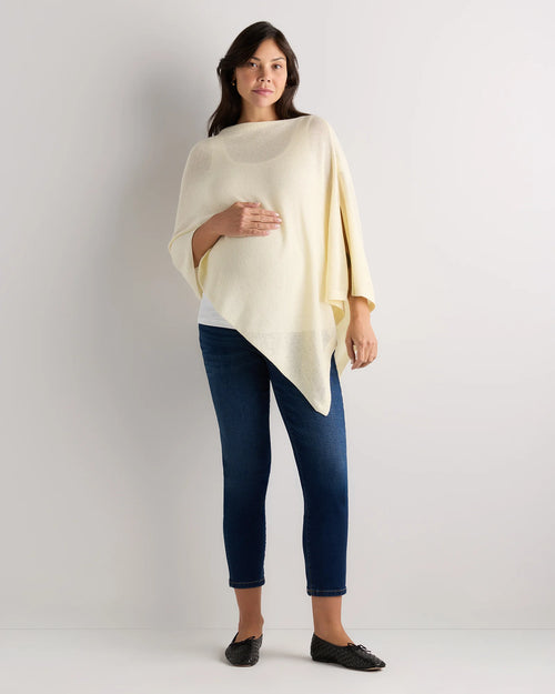 Lightweight Cotton Cashmere Nursing Shawl - One Size / Pale Custard Yellow