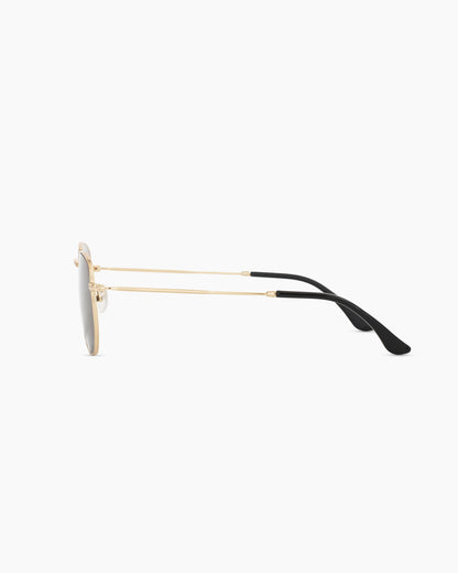 Leighton Polarized Stainless Steel Sunglasses - One Size / Gold with Green lens