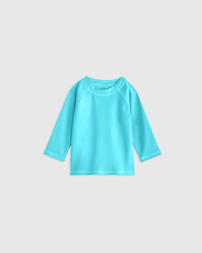 Long Sleeve Raglan Rash Guard - 6-9M / Island Aqua