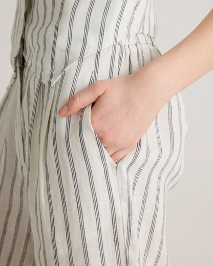 100% European Linen Pleated Trouser - 0 / Bayberry Olive