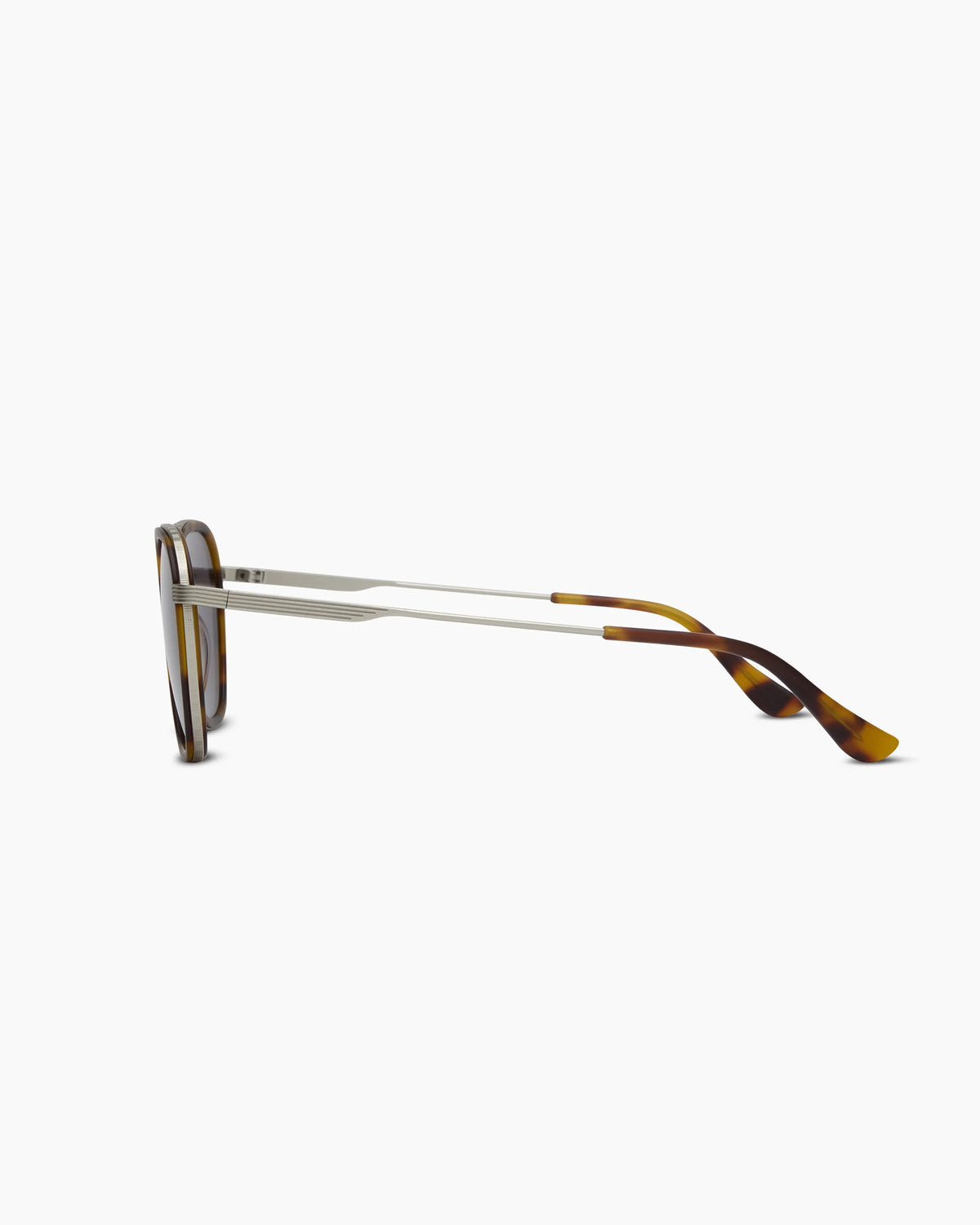 Madrid Polarized Stainless Steel Sunglasses - Standard / Silver/Ginger Tortoise with Green lens