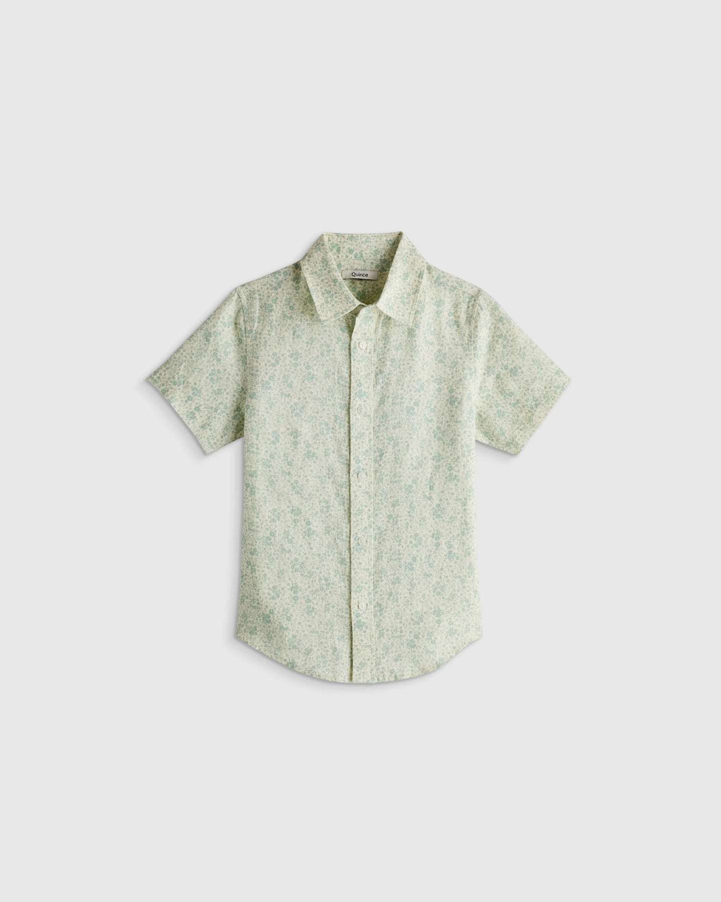 100% European Linen Printed Short Sleeve Shirt - 2T / Multi Palm