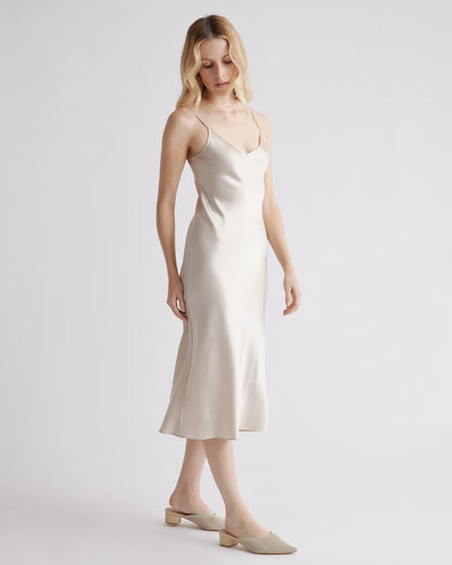 100% Washable Silk Slip Dress - XS / Black