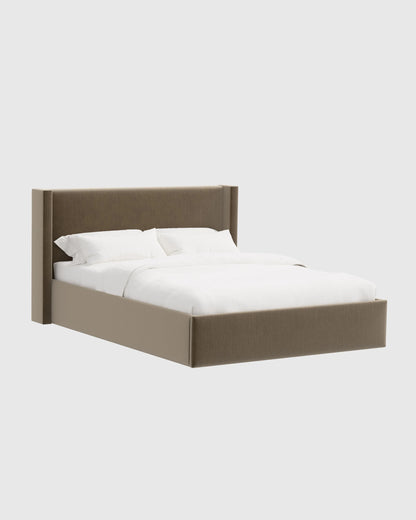 Wingback Bed in Performance Velvet - Full / Butterscotch
