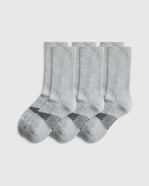 Alpaca Crew Socks (3-Pack) - S / Heather Grey