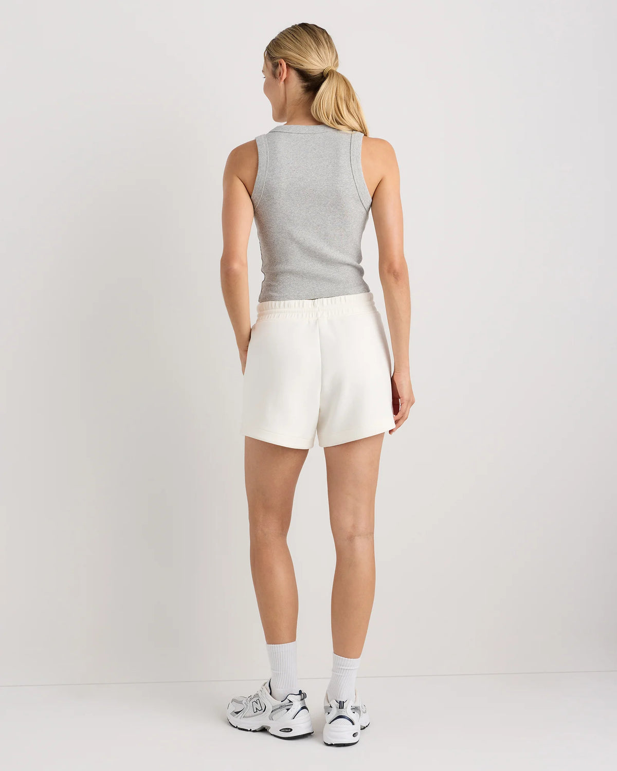 CloudComfort High-Rise Sweatshorts - XS / Pebble Beige