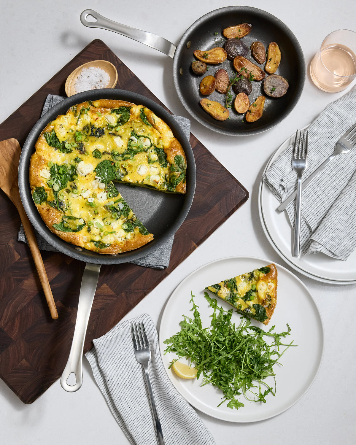 5-Ply Stainless Steel Nonstick Cookware: 2-Piece Frying Pan Set: 8" & 10" - 8" & 10" / No Color
