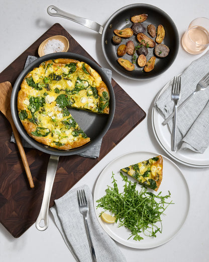 5-Ply Stainless Steel Nonstick Cookware: 2-Piece Frying Pan Set: 8" & 10" - 8" & 10" / No Color
