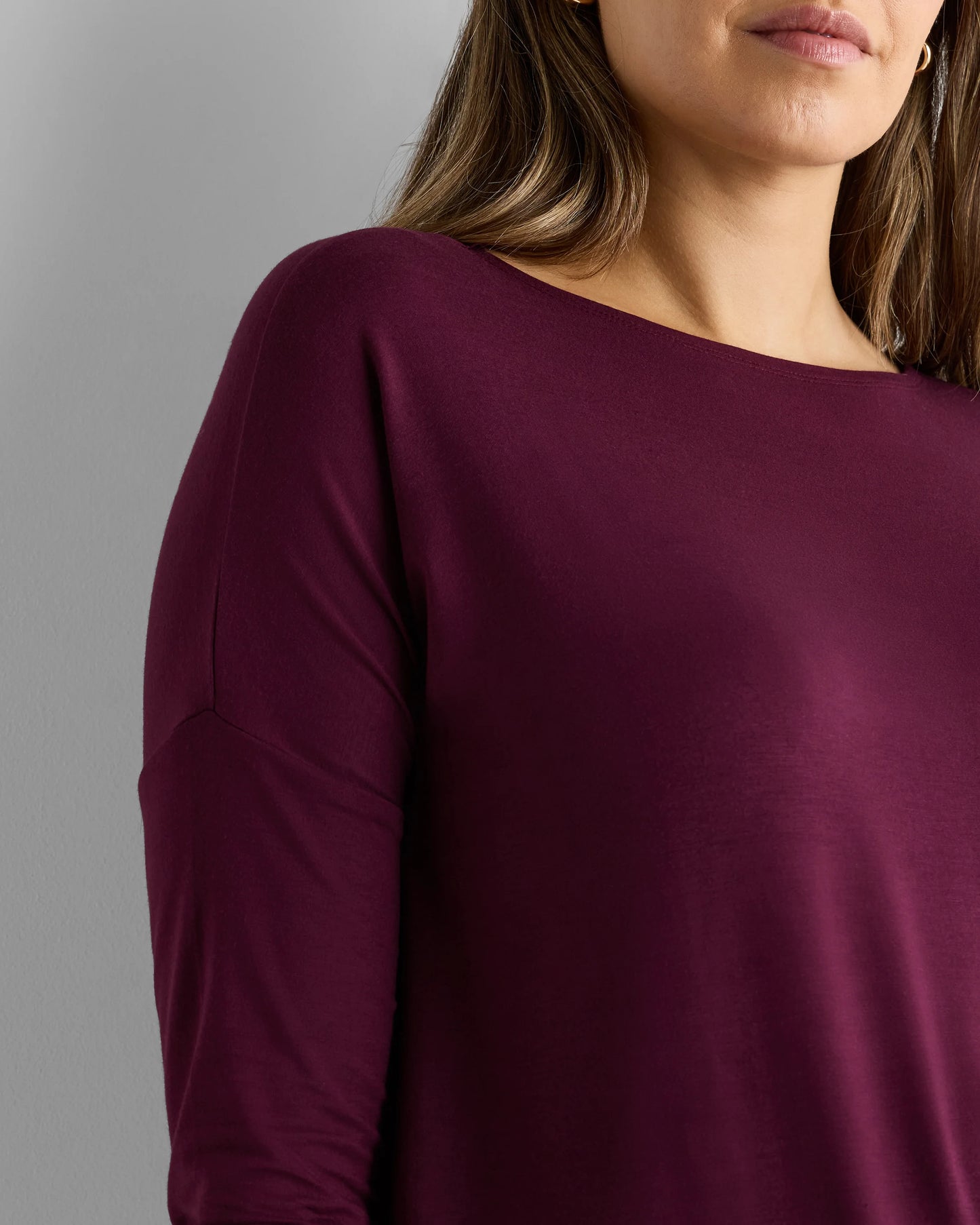 Bamboo Jersey Maternity Long Sleeve Tee (2-pack) - XS / Wine Tasting Red/Nocturnal Green