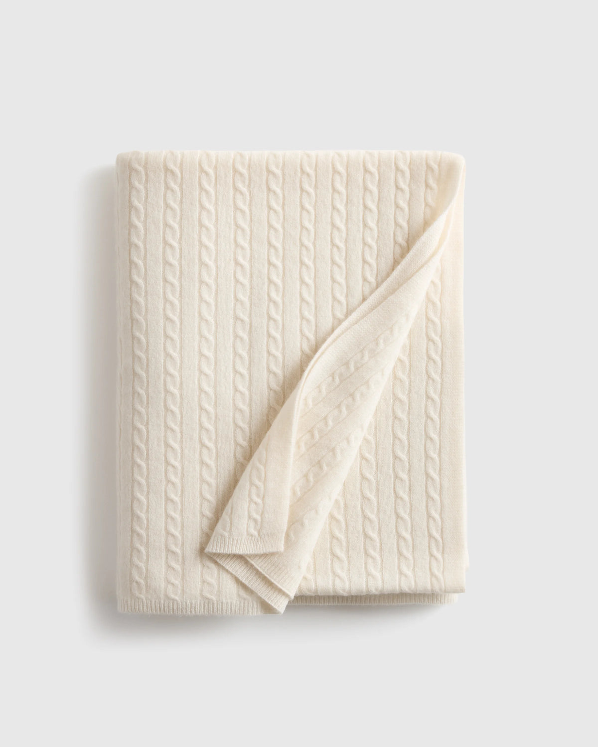 Cable Knit Cashmere Throw - 50x70 / Limoncello