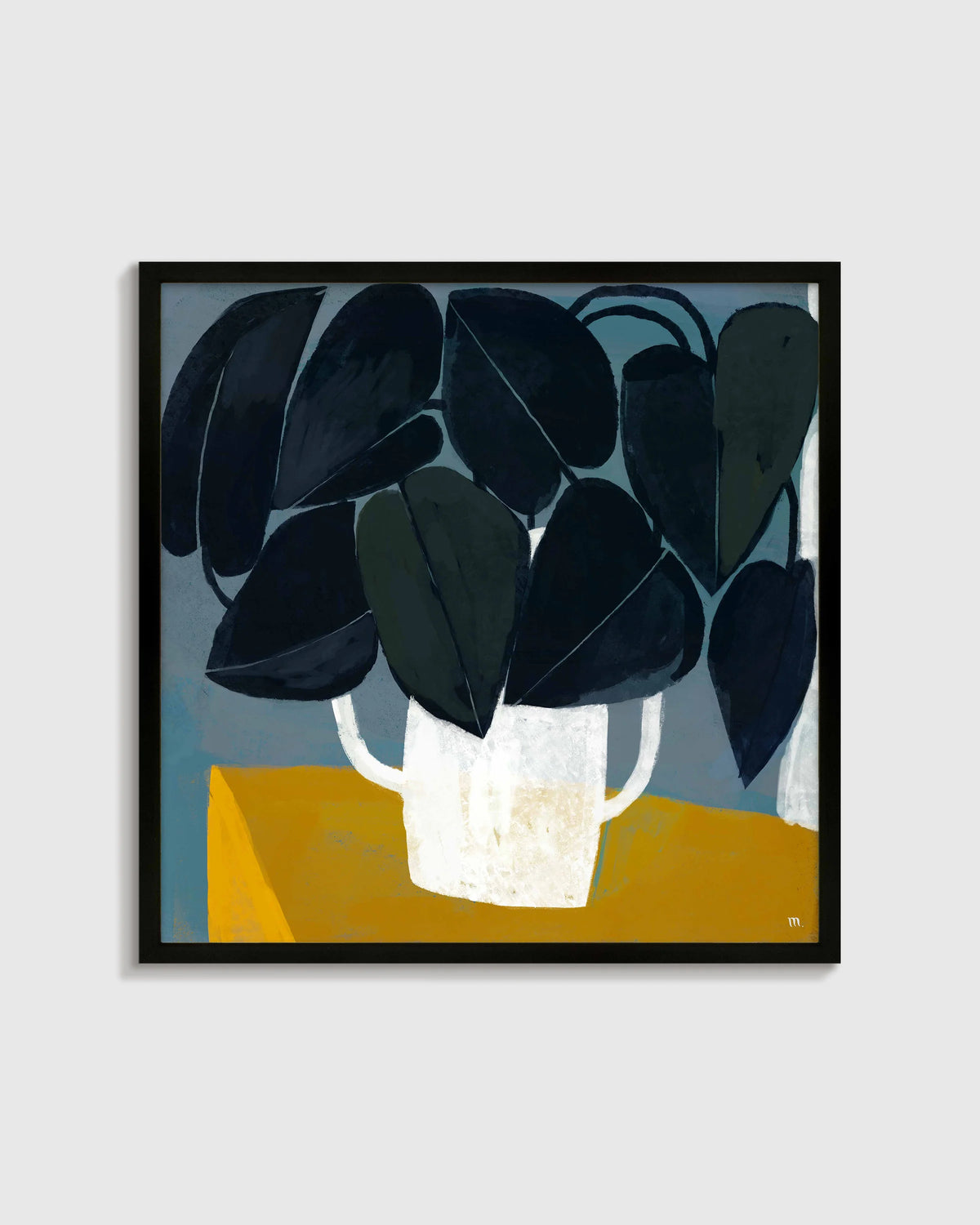 Blue Interior by Marco Marella - 21.25"x21.25" / Black