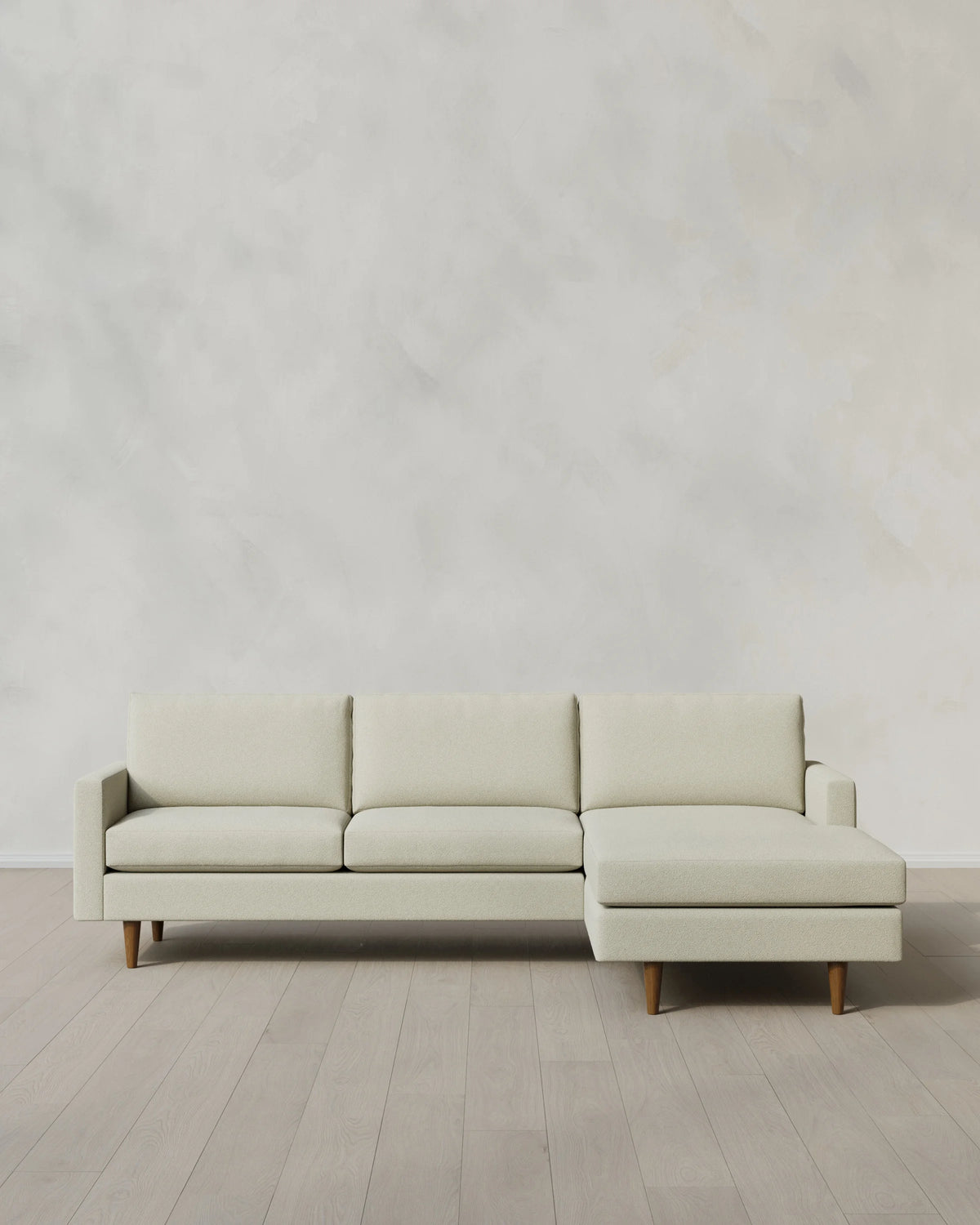 Atlas Midcentury Chaise Sectional in Performance Basketweave - 106" Right Arm / Navy
