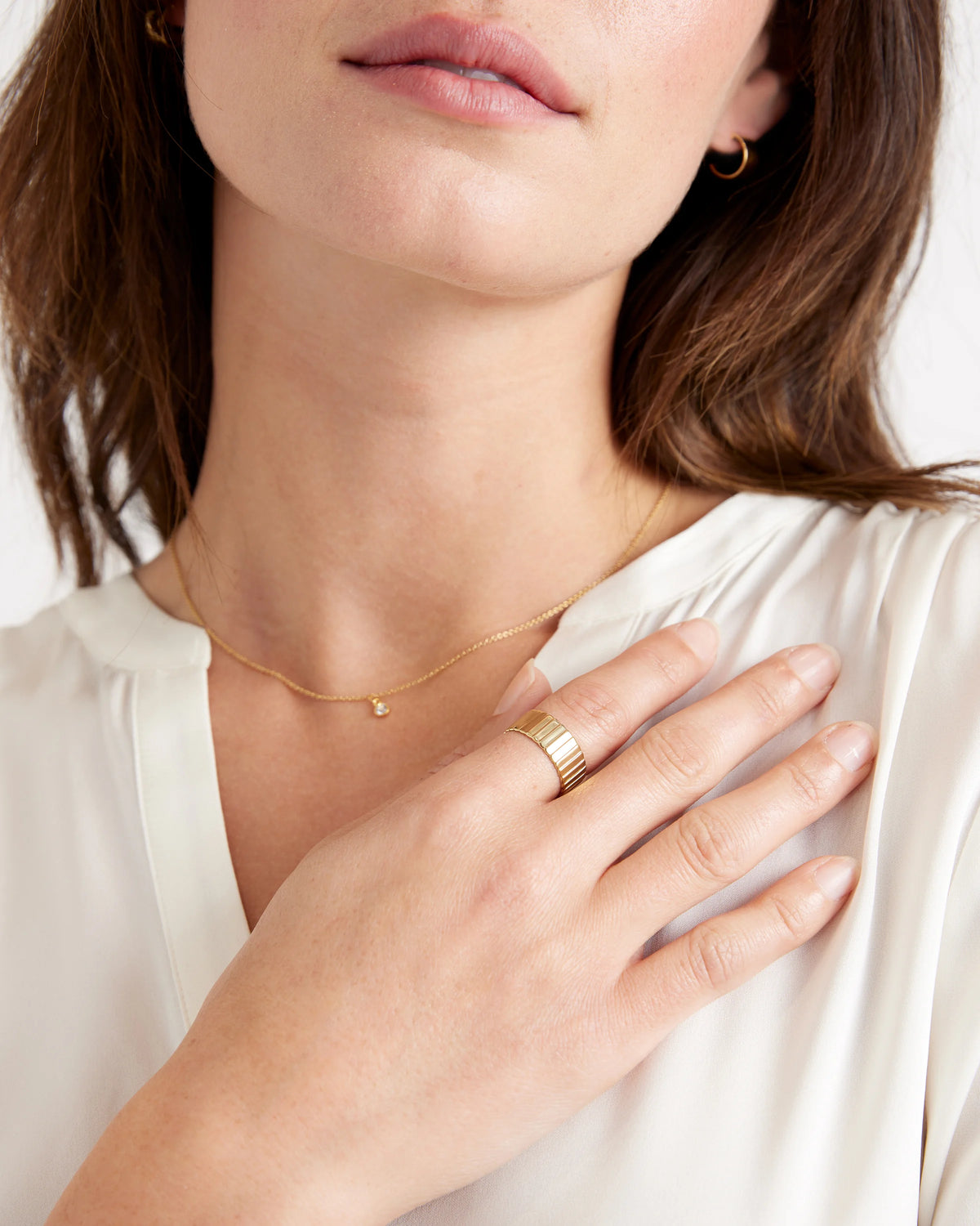 Wide Ridge Band - 4 / Gold Vermeil