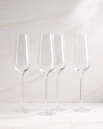 Mouth Blown Champagne Flute (Set of 4) - One Size / No Color