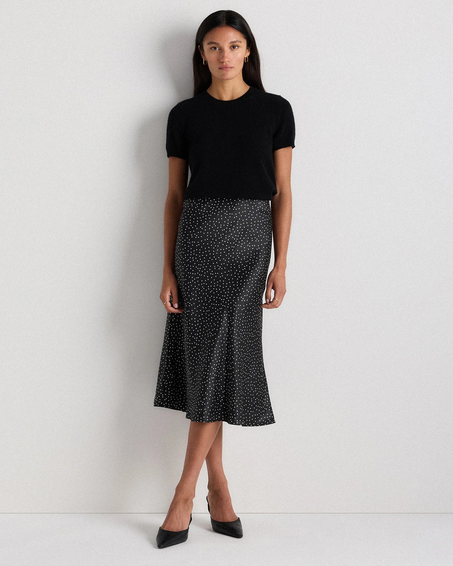 100% Washable Silk Skirt - XS / Champagne