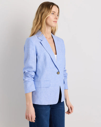 100% European Linen Structured Blazer - XS / French Blue