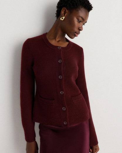 Mongolian Cashmere Structured Cardigan - XS / Oatmeal