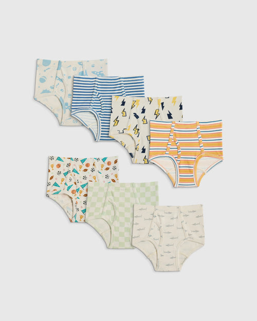 Boys 100% Organic Cotton Classic Briefs 7-pack - 2T / Boy Mix Prints