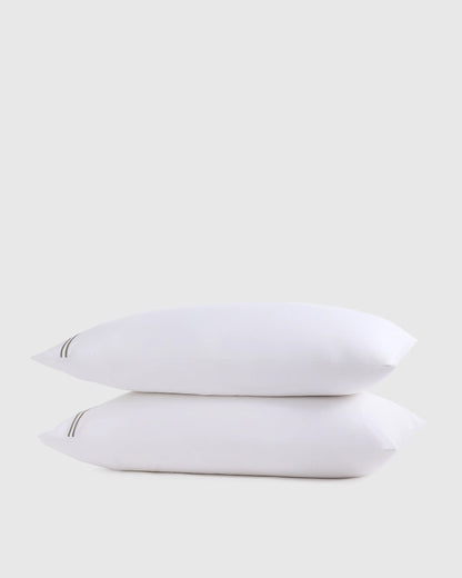 Organic Crisp Percale Pillowcase Set - Standard / White