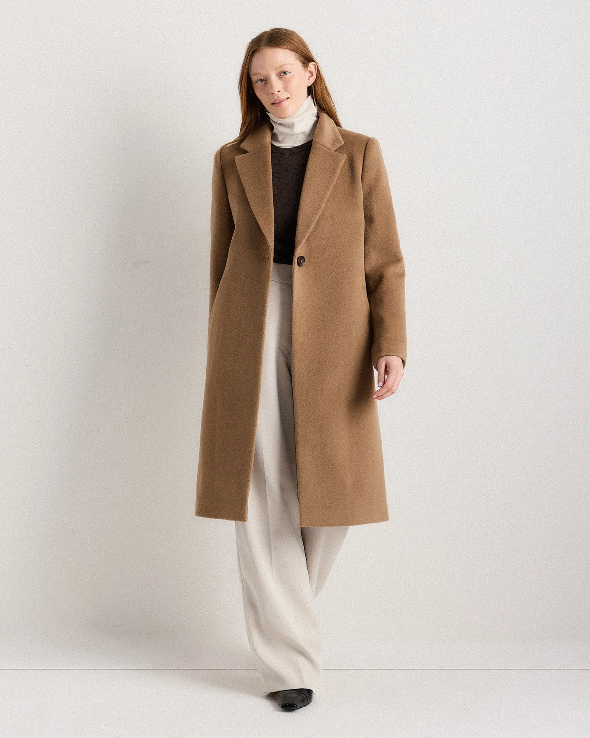 Wool Cashmere Blazer Coat - XS / Mocha Brown