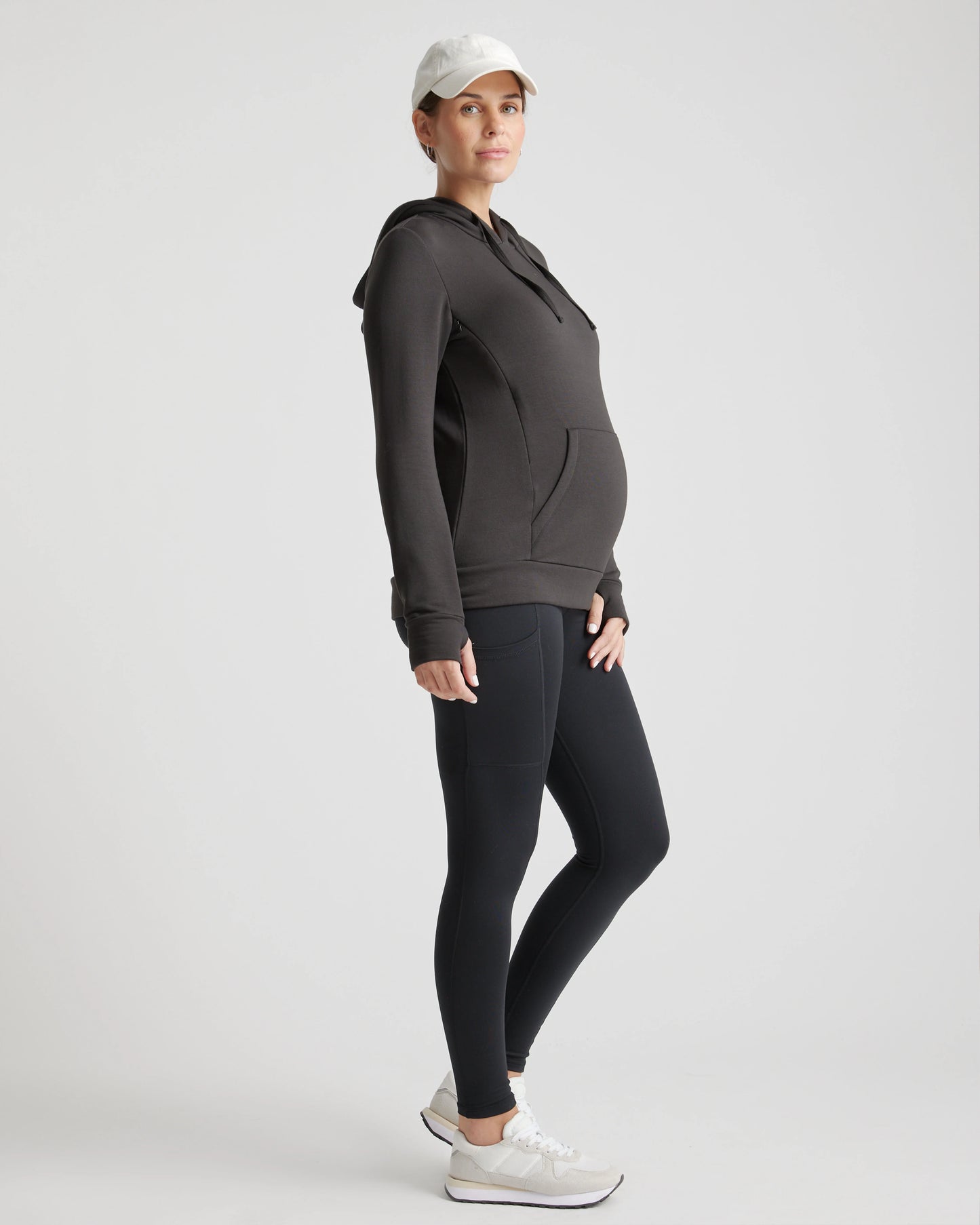 SuperSoft Fleece Maternity & Nursing Hoodie - XS / Off-White