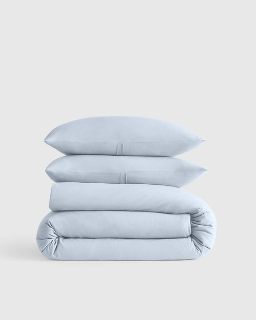 Organic Jersey Duvet Cover Set - Twin / Light Blue