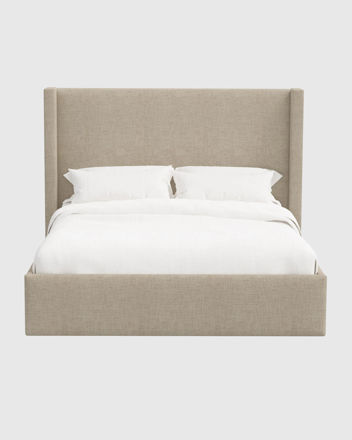 100% Linen Wingback Bed - Full / Canvas