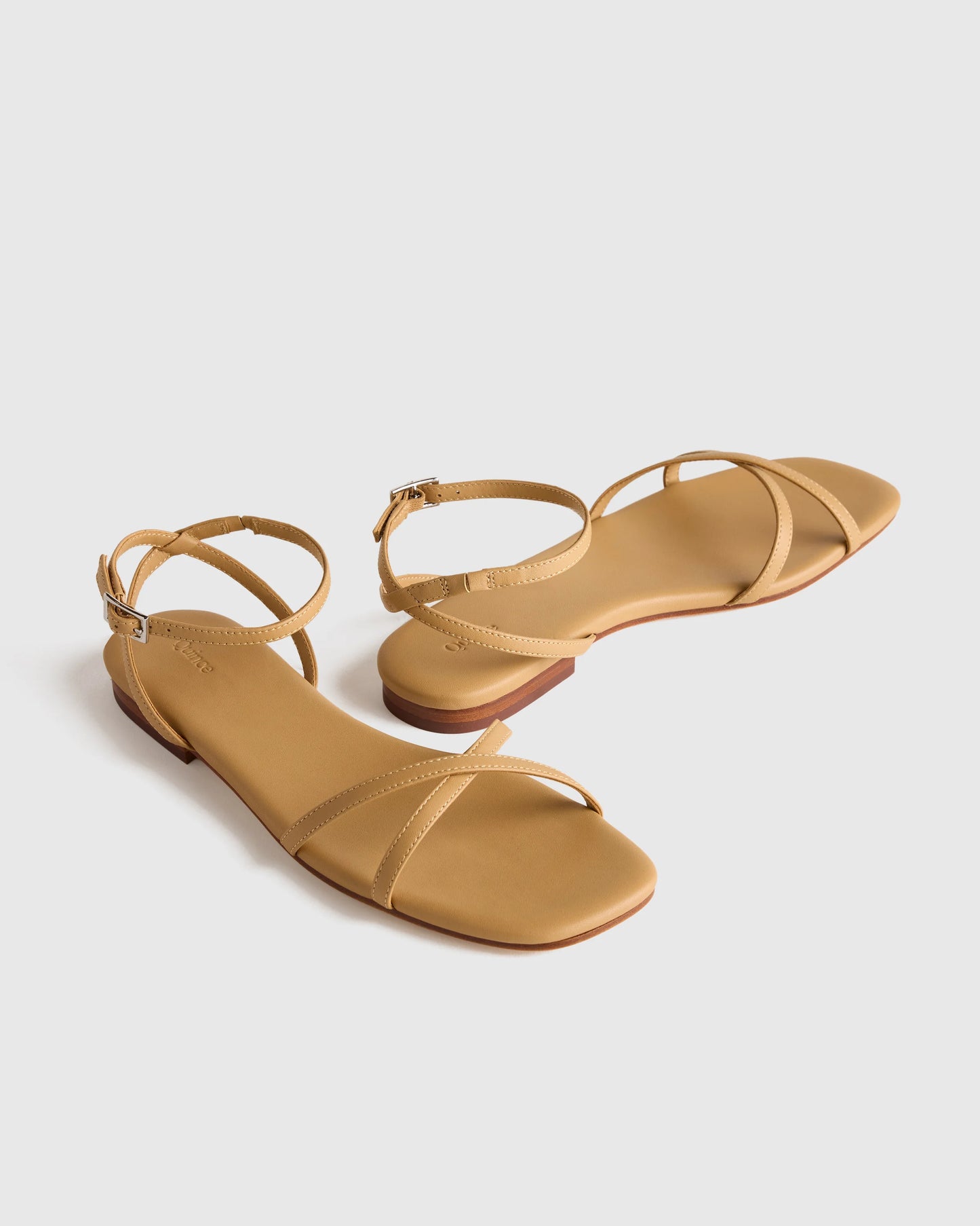 Italian Leather Ankle Strap Sandal - 5 / Cognac