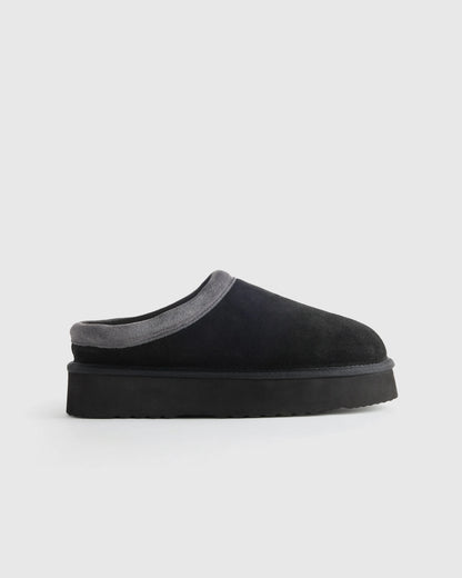 Australian Shearling Platform Clog Slipper - 5 / Pecan