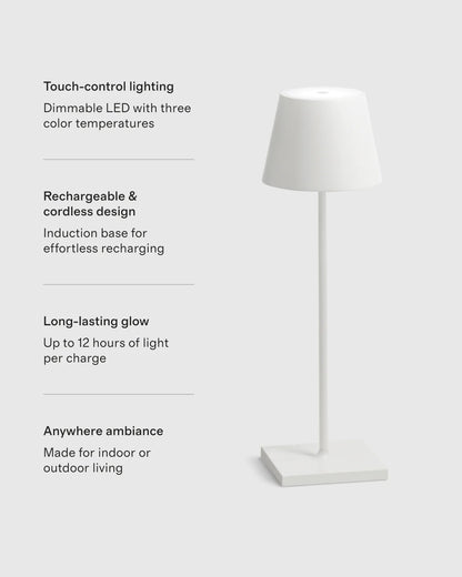 Poldina Pro Rechargeable Table Lamp by Zafferano - Regular / White
