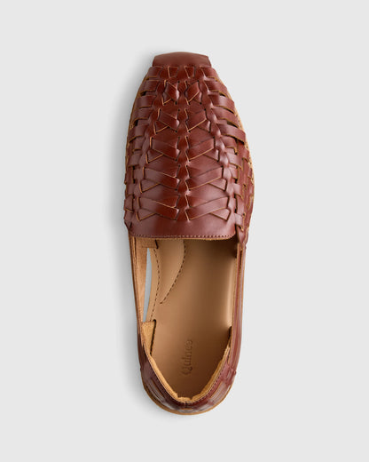 Handcrafted Leather Huarache Sandal - 7 / Brandy